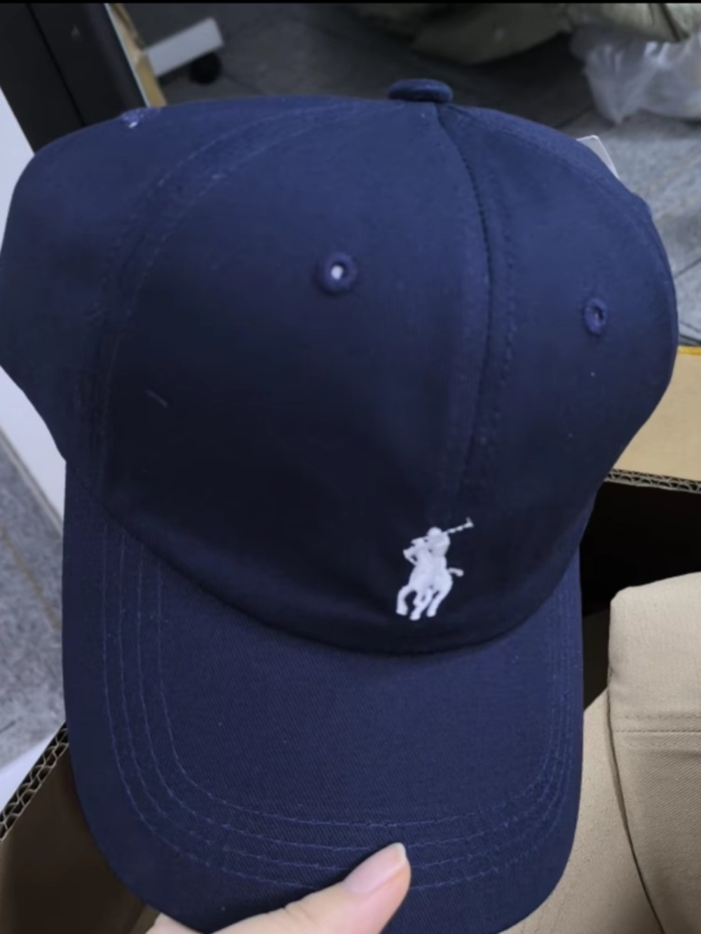 Men's/Womens Polo by Ralph Lauren Dark Navy Baseball Cap with White Pony Logo